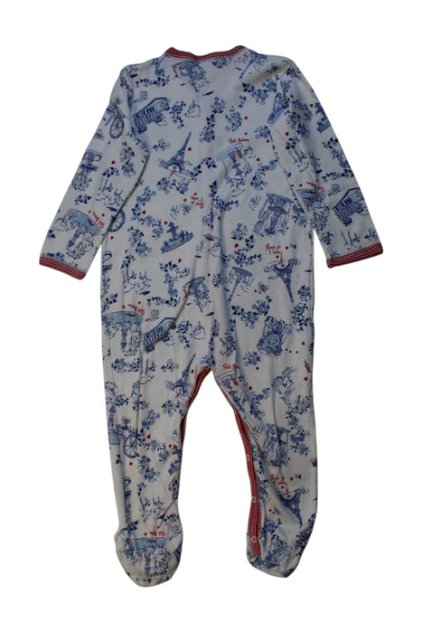 A Blue Onesies from Petit Bateau in size 2T for neutral. (Back View)