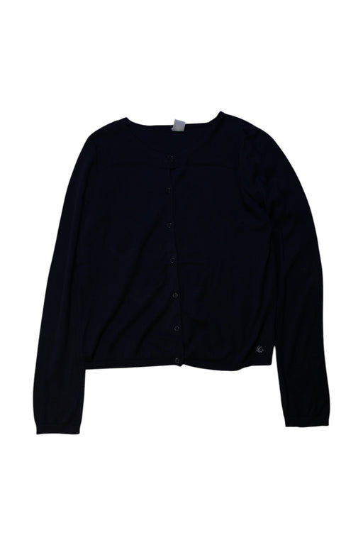 A Navy Cardigans from Petit Bateau in size 12Y for girl. (Front View)