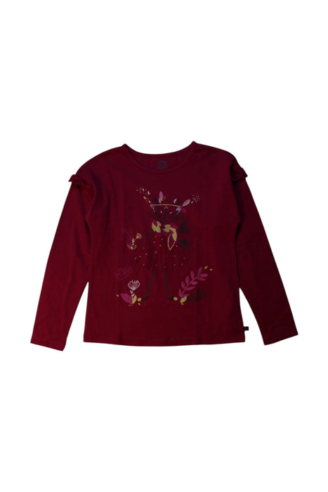 A Burgundy Long Sleeve Tops from La Compagnie des Petits in size 10Y for girl. (Front View)