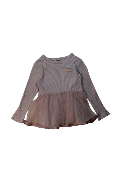A Pink Long Sleeve Tops from Love & Peace & Money in size 2T for girl. (Front View)