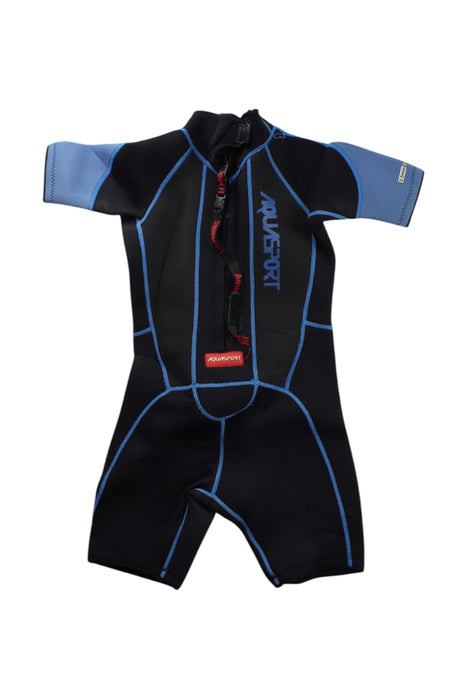 A Black Wetsuits from Aquasport in size 6T for neutral. (Back View)