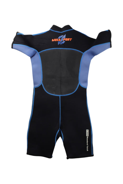 A Black Wetsuits from Aquasport in size 8Y for neutral. (Back View)