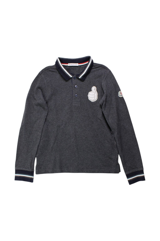 A Grey Long Sleeve Polos from Moncler in size 8Y for boy. (Front View)