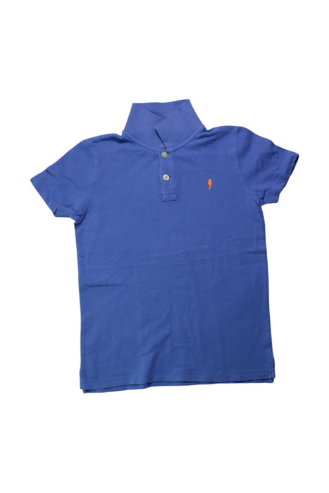 A Blue Short Sleeve Polos from Crewcuts in size 7Y for boy. (Front View)