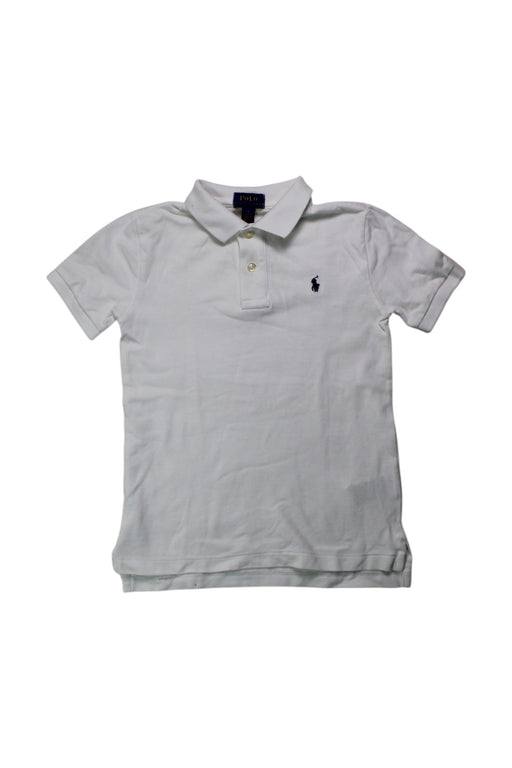 A White Short Sleeve Polos from Polo Ralph Lauren in size 6T for boy. (Front View)