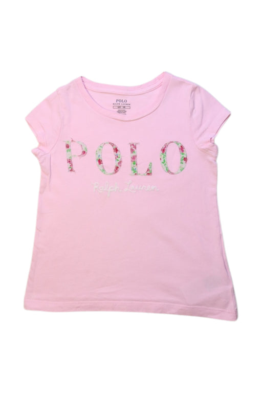 A Pink Short Sleeve T Shirts from Polo Ralph Lauren in size 3T for girl. (Front View)