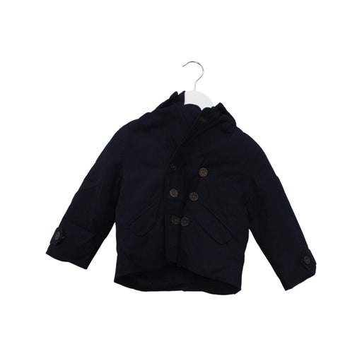 A Navy Puffer/Quilted Jackets from Jacadi in size 12-18M for boy. (Front View)