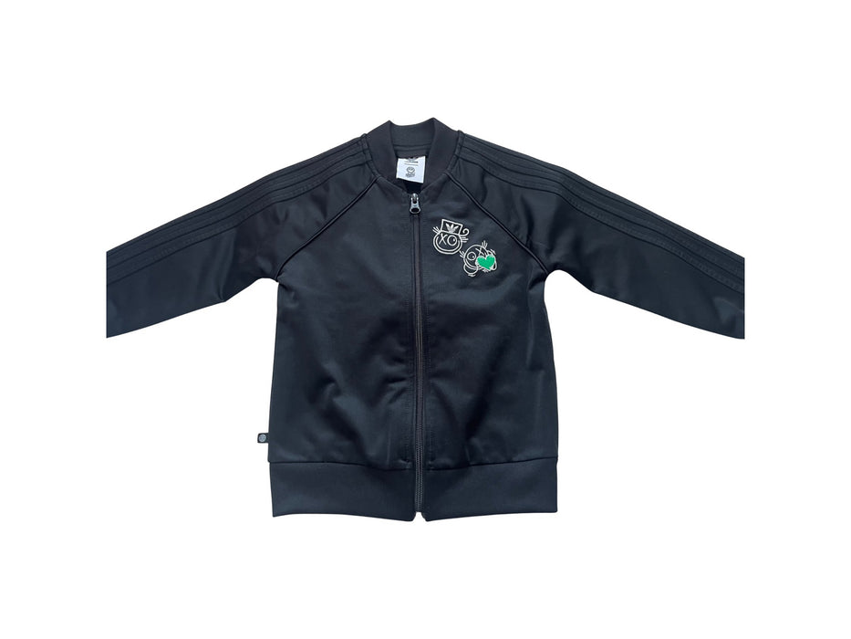 A Black Lightweight Jackets from Adidas in size 4T for boy. (Front View)