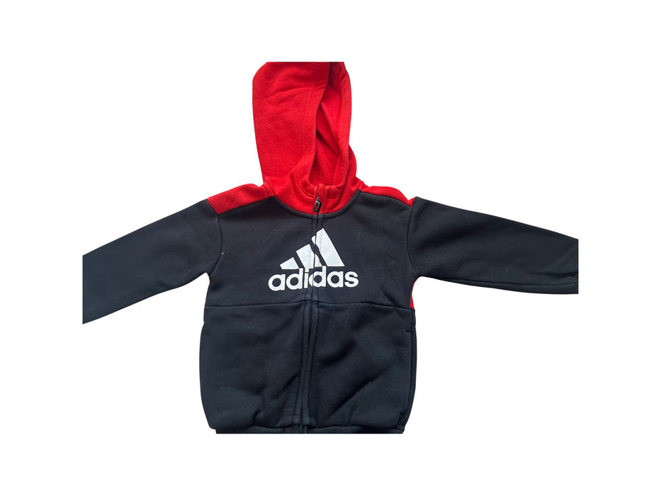 A Black Zippered Sweatshirts from Adidas in size 3T for boy. (Front View)