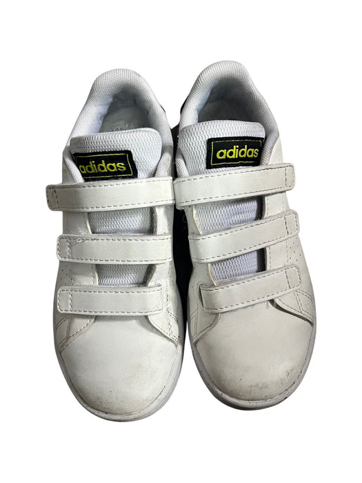 A White Sneakers from Adidas in size 6T for neutral. (Front View)