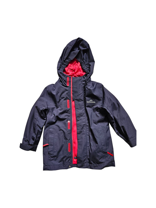 A Navy Rain Jackets from Kathmandu in size 6T for neutral. (Front View)