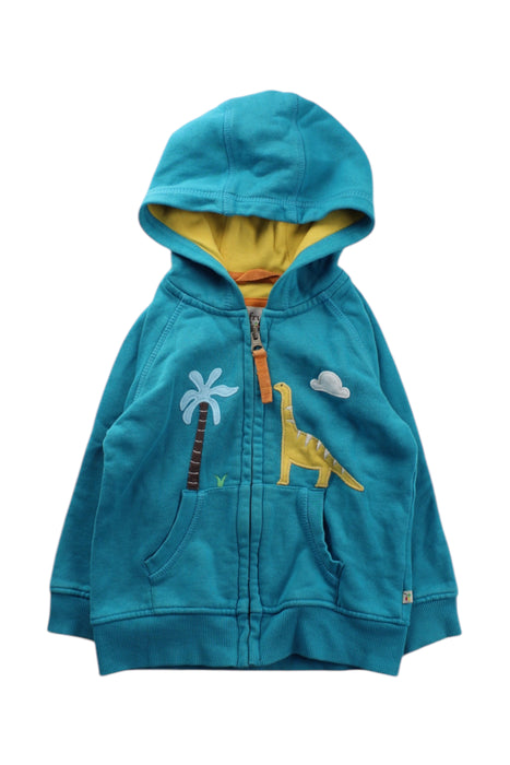 A Teal Hooded Sweatshirts from Frugi in size 18-24M for neutral. (Front View)