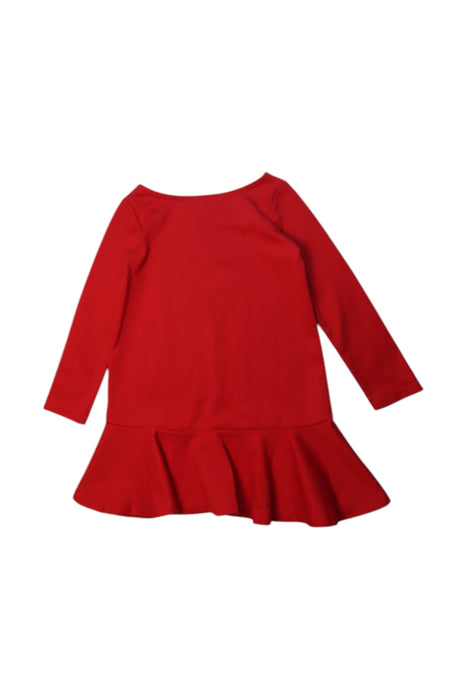 A Red Long Sleeve Dresses from Polo Ralph Lauren in size 4T for girl. (Back View)