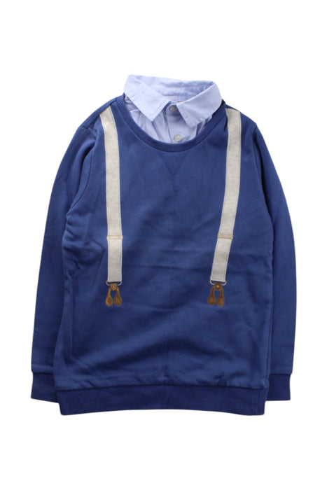 A Blue Long Sleeve Tops from Chickeeduck in size 7Y for boy. (Front View)