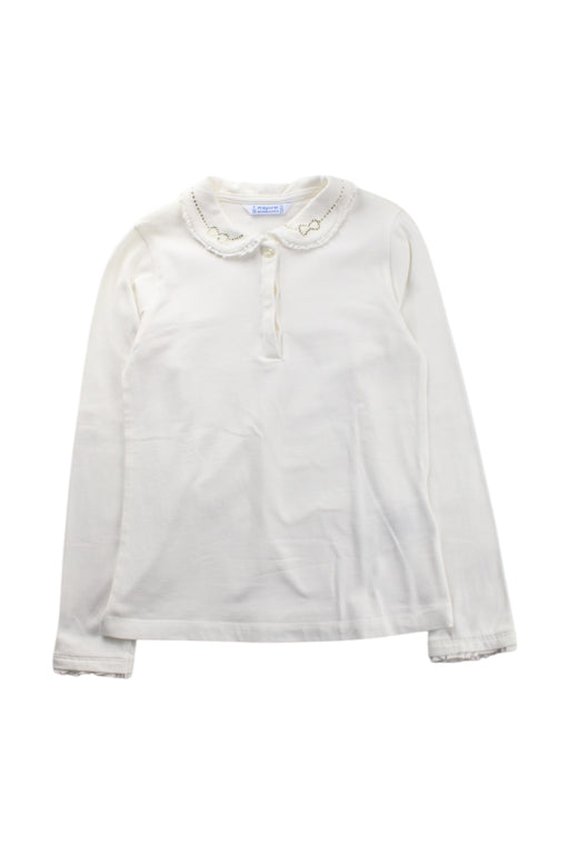 A White Long Sleeve Tops from Mayoral in size 7Y for girl. (Front View)