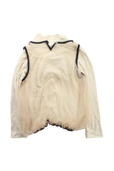 A Ivory Long Sleeve Tops from I Pinco Pallino in size 4T for girl. (Back View)