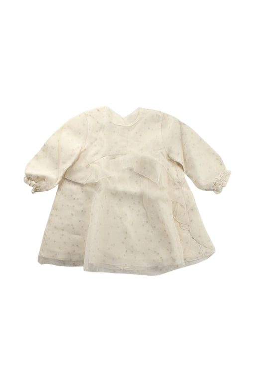 A Ivory Long Sleeve Dresses from Dior in size 3-6M for girl. (Front View)