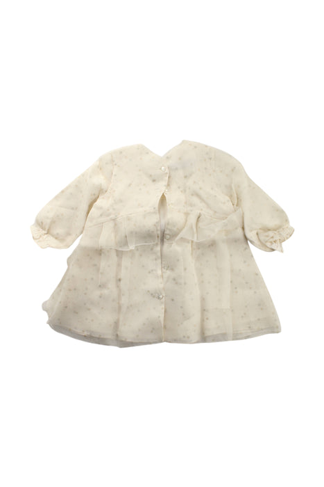A Ivory Long Sleeve Dresses from Dior in size 3-6M for girl. (Back View)