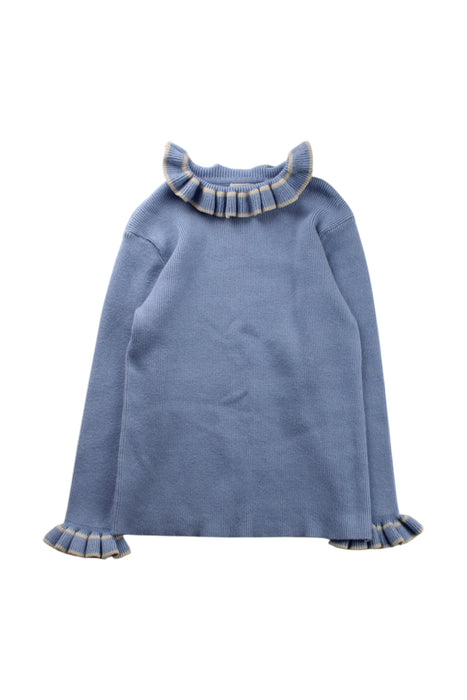 A Blue Long Sleeve Tops from Kalinka in size 4T for girl. (Front View)
