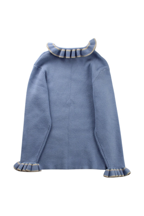 A Blue Long Sleeve Tops from Kalinka in size 4T for girl. (Back View)