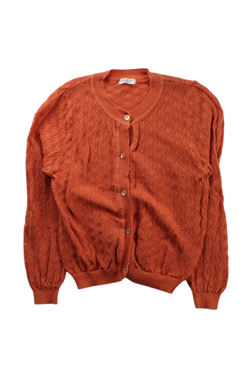 A Orange Cardigans from Happyology in size 6T for girl. (Front View)