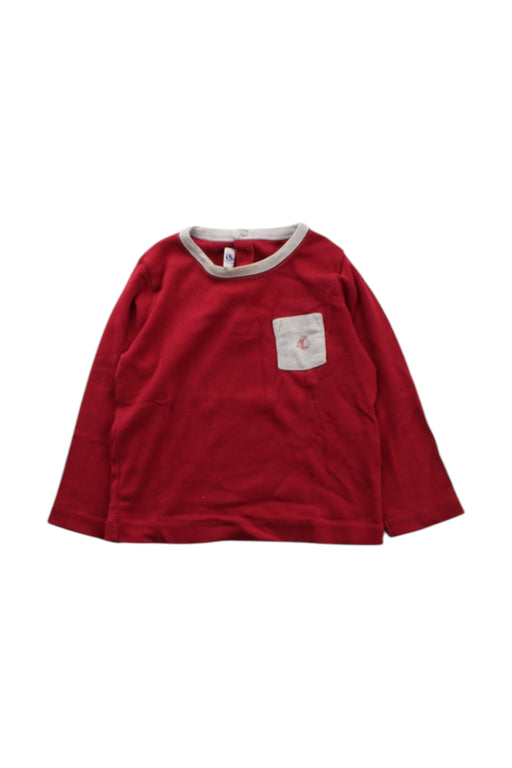 A Red Long Sleeve Tops from Petit Bateau in size 12-18M for neutral. (Front View)