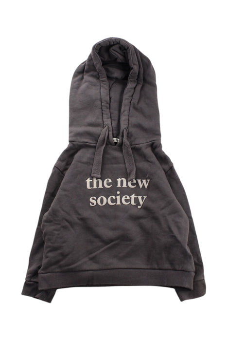 A Grey Hooded Sweatshirts from the new society in size 2T for neutral. (Front View)