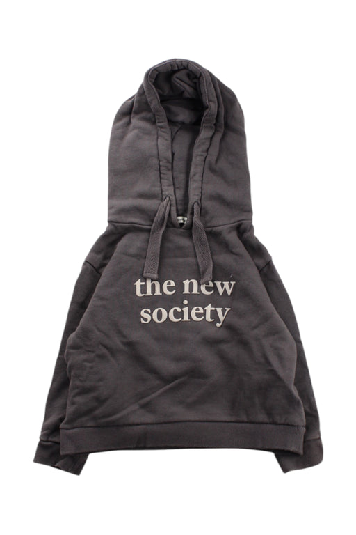 A Grey Hooded Sweatshirts from the new society in size 2T for neutral. (Front View)