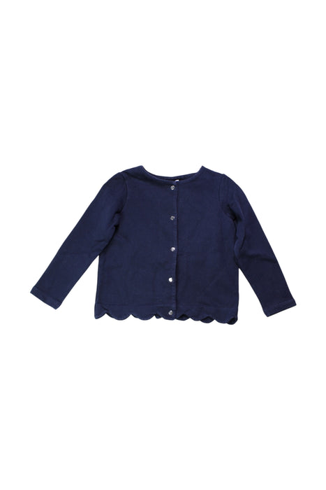 A Navy Cardigans from Jacadi in size 6T for girl. (Front View)