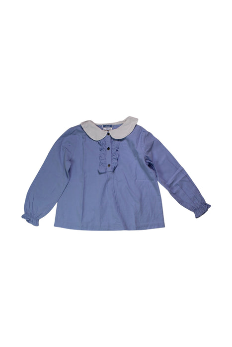 A Blue Long Sleeve Shirts from Jacadi in size 6T for girl. (Front View)