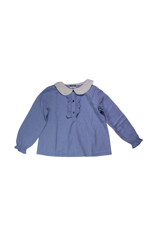 A Blue Long Sleeve Shirts from Jacadi in size 6T for girl. (Front View)