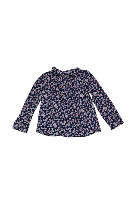 A Navy Long Sleeve Tops from Jacadi in size 4T for girl. (Front View)