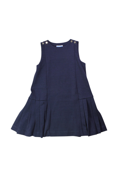 A Navy Sleeveless Dresses from Jacadi in size 6T for girl. (Front View)