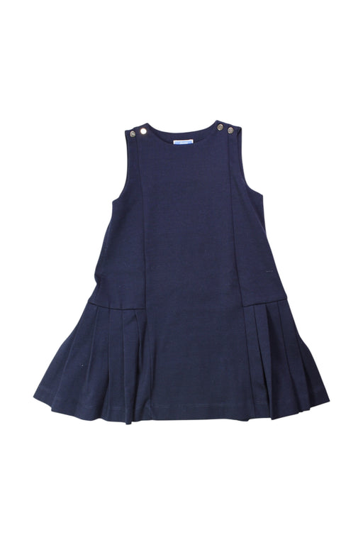A Navy Sleeveless Dresses from Jacadi in size 6T for girl. (Front View)