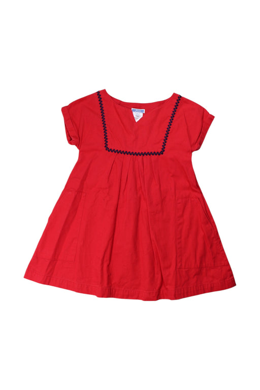 A Red Short Sleeve Dresses from Jacadi in size 6T for girl. (Front View)