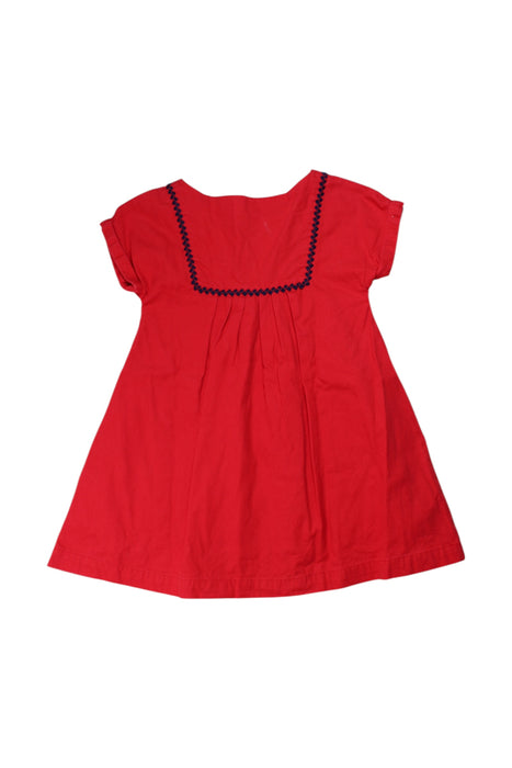 A Red Short Sleeve Dresses from Jacadi in size 6T for girl. (Back View)
