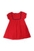A Red Short Sleeve Dresses from Jacadi in size 6T for girl. (Back View)