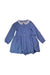 A Blue Long Sleeve Dresses from Jacadi in size 6T for girl. (Front View)