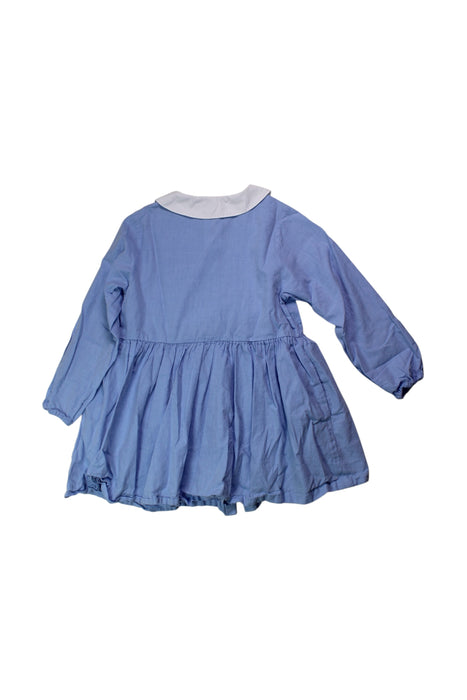A Blue Long Sleeve Dresses from Jacadi in size 6T for girl. (Back View)