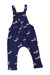A Blue Long Overalls from Small Stories in size 12-18M for boy. (Back View)