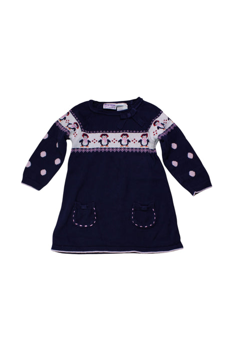 A Navy Sweater Dresses from Blueberi Boulevard in size 4T for girl. (Front View)