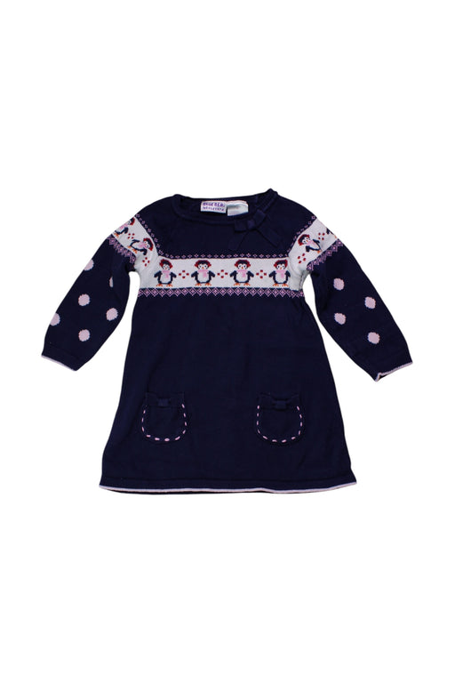 A Navy Sweater Dresses from Blueberi Boulevard in size 4T for girl. (Front View)