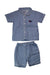 A Blue Shorts Sets from Jojo Maman Bébé in size 12-18M for boy. (Front View)