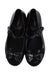 A Black Flats from Mini Melissa in size 6T for girl. (Back View)