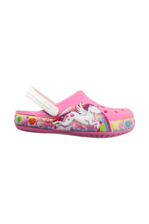 A Multicolour Slip Ons from Crocs in size 6T for girl. (Front View)
