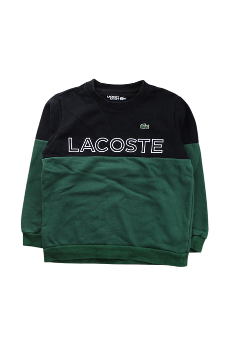 A Green Crewneck Sweatshirts from Lacoste in size 6T for boy. (Front View)