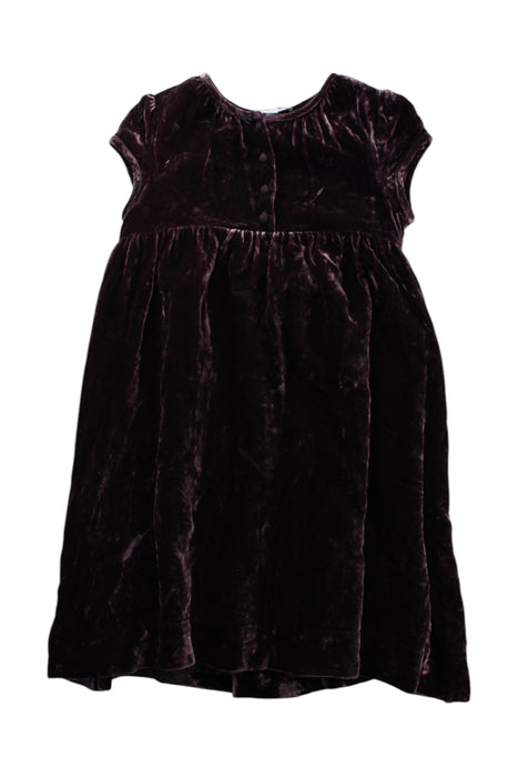 A Burgundy Short Sleeve Dresses from Jacadi in size 6T for girl. (Front View)