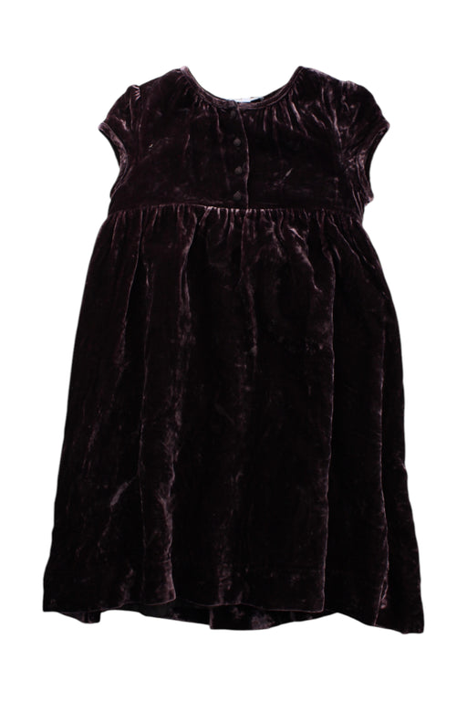 A Burgundy Short Sleeve Dresses from Jacadi in size 6T for girl. (Front View)