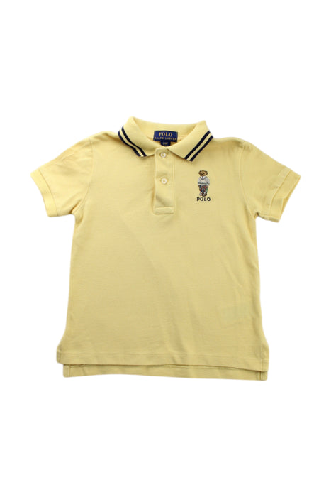 A Yellow Short Sleeve Polos from Polo Ralph Lauren in size 3T for boy. (Front View)