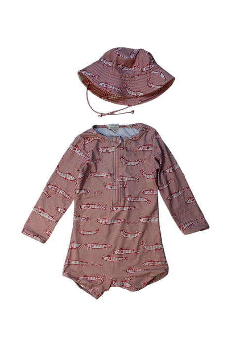 A Pink Swim Sets from Nature Baby in size 2T for girl. (Front View)